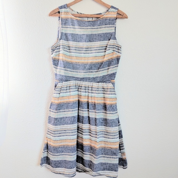 beachlunchlounge Dresses & Skirts - Beachlunchlounge Ayesha Linen Striped Dress XS NWT